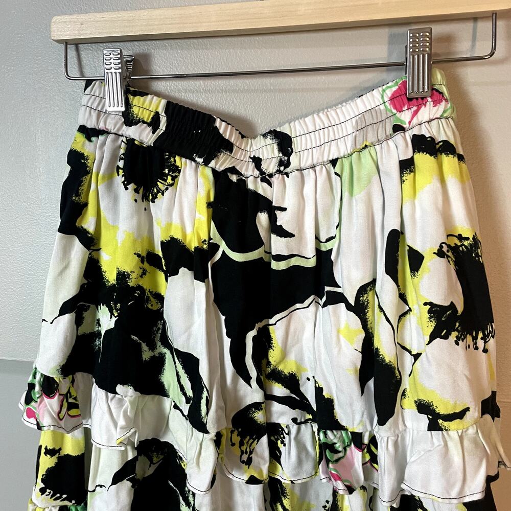 NWT Peter Som x ANTHROPOLOGIE Ruffled Mini Skirt Floral Size Small - Picture 14 of 15